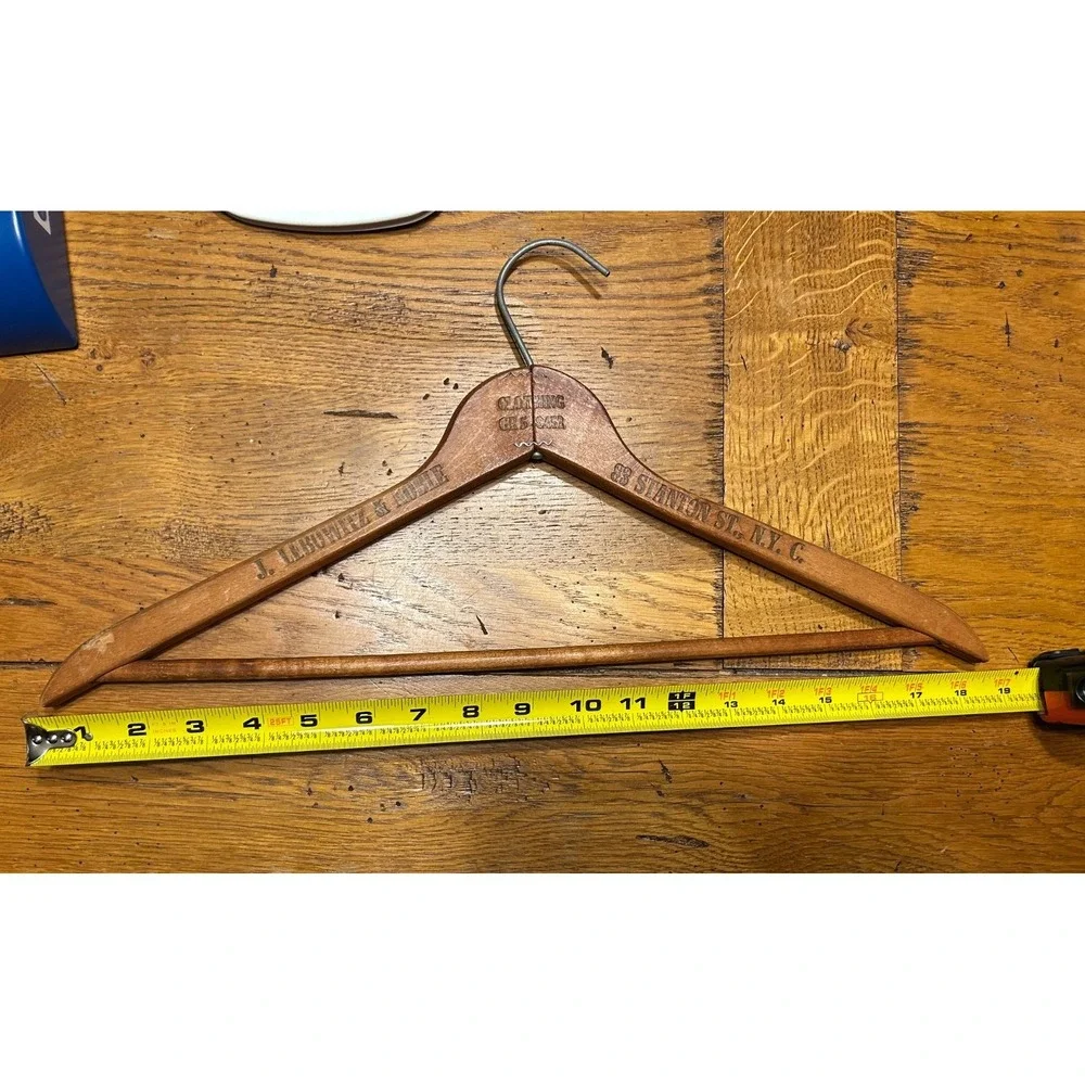NYC 83 Stanton St NYC Lebowitz & Noble wooden Suit Hanger Clothing GR5-9452